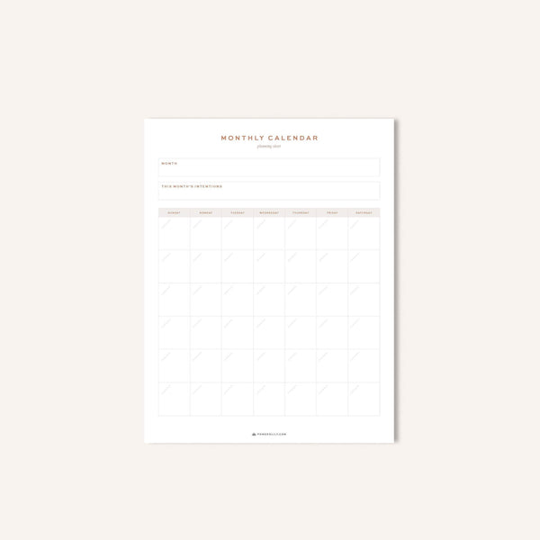 Ponderlily -Monthly-Printable-Calendar