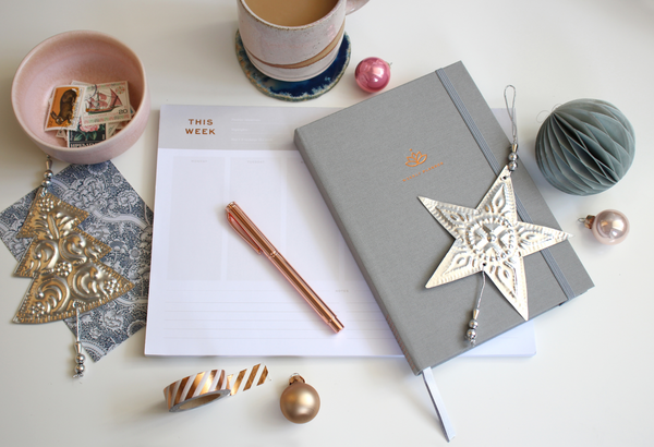 Picture of Ponderlily planner and notepad at Christmas
