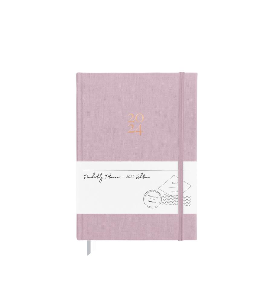 2024 Weekly Ponderlily Planner cover in Blush Pink