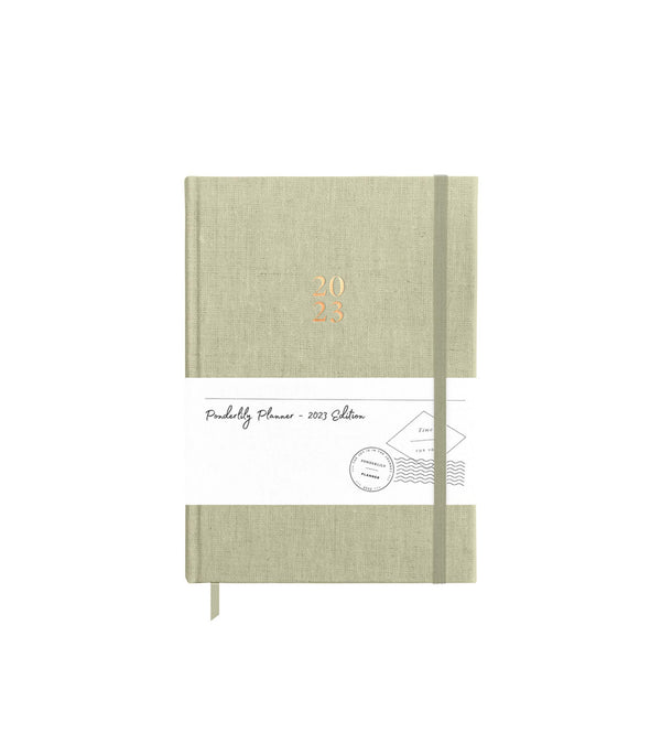 Ponderlily 2023 weekly planner Sunday start with Sage cover